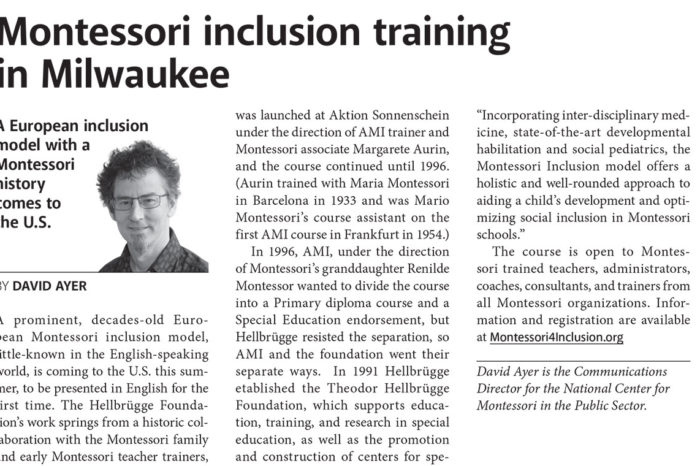 Montessori inclusion training in Milwaukee