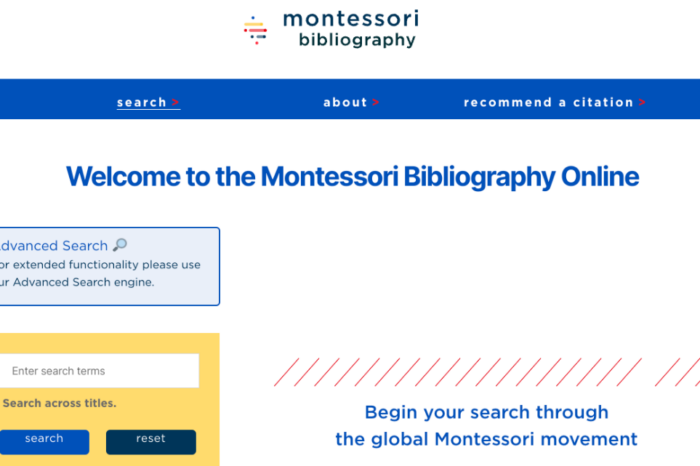 5/26/2022 • Lawrence, KS • New Montessori online bibliography  hosted at the University of Kansas